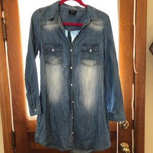 Button down denim dress